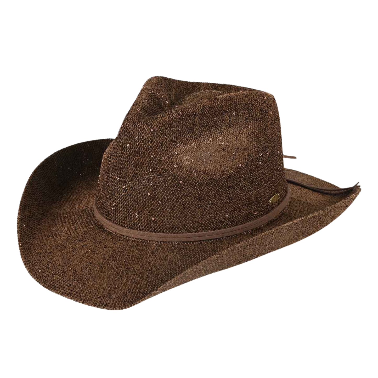Brown Sequin Cowgirl Hat