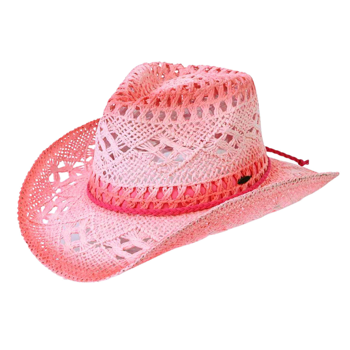 Hot Pink Weave Cowgirl Hat