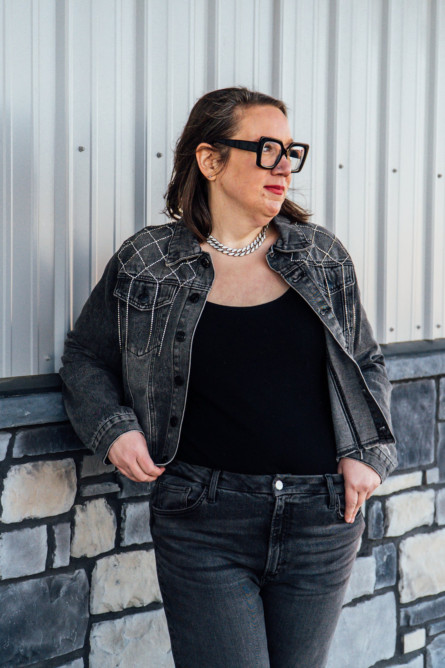 Sparkle Stud Frill Jacket