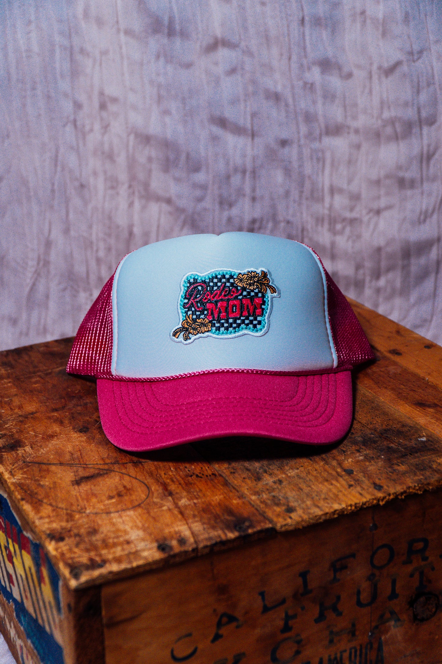 Pink & White Rodeo Mom Trucker Hat