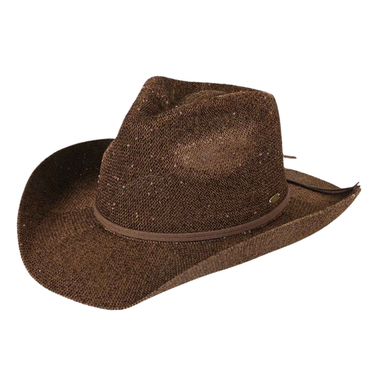 Brown Sequin Cowgirl Hat