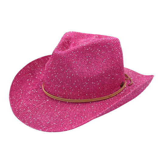 Light Pink Sequin Cowgirl Hat