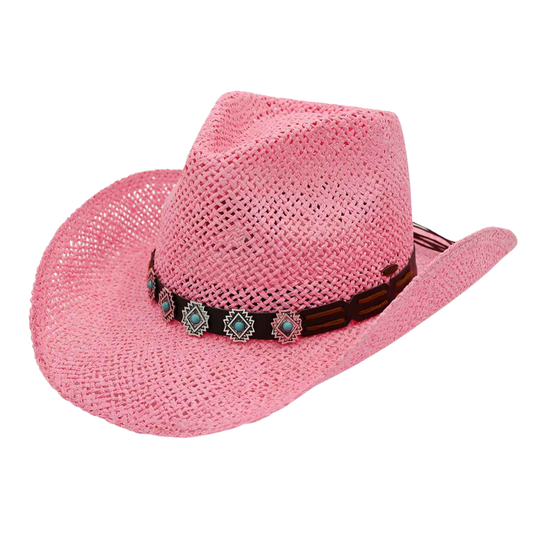 Pink Band Cowgirl Hat