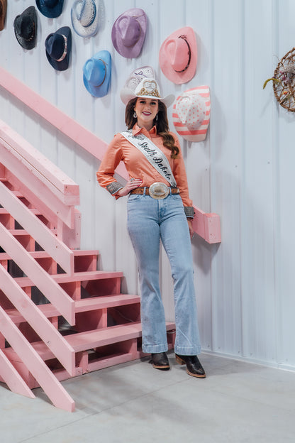 Light Wash Blue Studded Dojo 7 Jeans