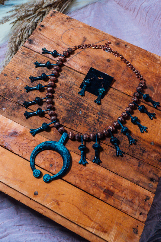 Antiqued Squash Blossom Necklace