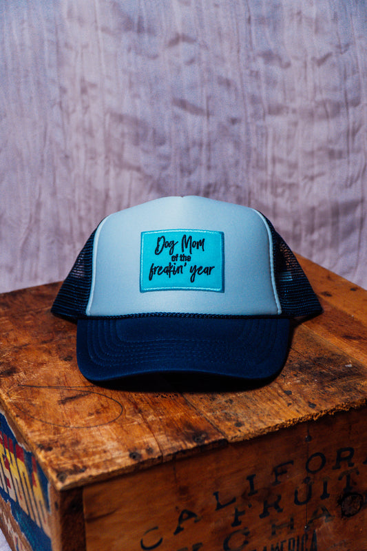 Dog Mom Trucker Hat White & Black