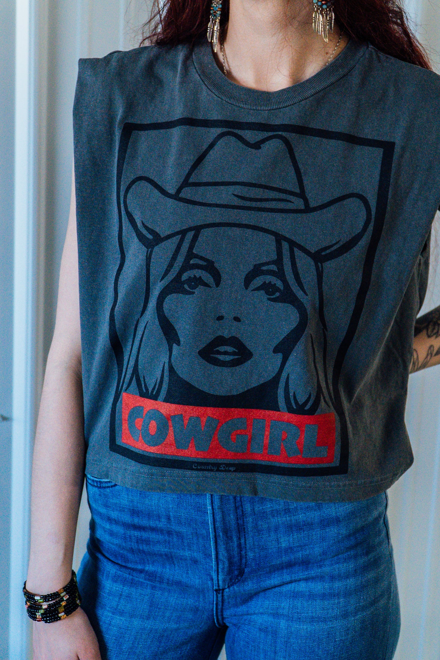 Cowgirl Boxy Muscle Tee