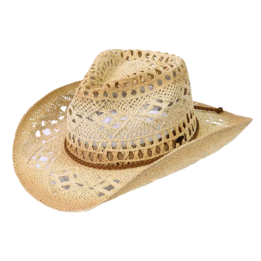 Tan Weave Cowgirl Hat